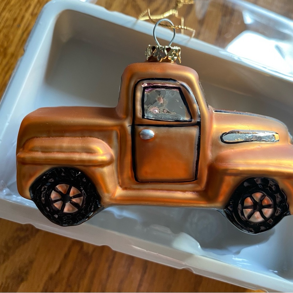 Charming Orange Truck Christmas Tree Ornament 2002
